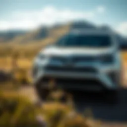 Toyota vehicle showcased in a beautiful landscape
