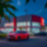 Exterior view of Honda Waipahu dealership showcasing the vibrant architecture