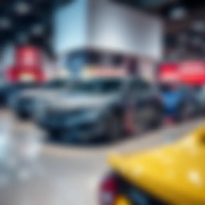 Showroom interior displaying a range of Honda vehicles available for sale