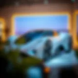 Futuristic Hybrid Car Technology A futuristic hybrid car showcasing advanced technology