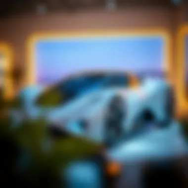 Futuristic Hybrid Car Technology A futuristic hybrid car showcasing advanced technology