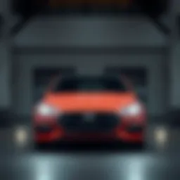 Dynamic front view of the Hyundai Elantra N Line showcasing its sporty design