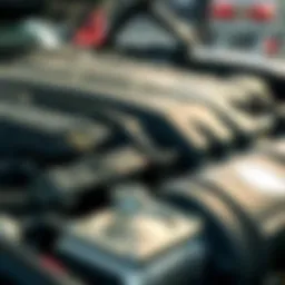 A close-up view of car engine components symbolizing performance.