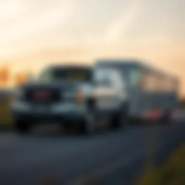 Towing Performance of 2004 GMC 2500HD 2004 GMC 2500HD towing a trailer illustrating its performance capabilities