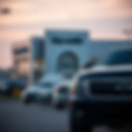 Exterior view of a used car dealership in Athens