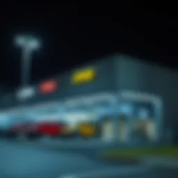 Exterior view of a modern Jeep dealership