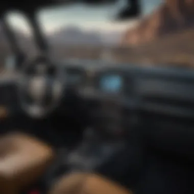 Interior cockpit of the Jeep Wrangler Willys Diesel highlighting modern technology