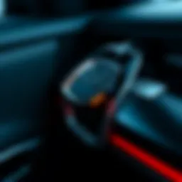 Close-up view of a modern keyless car entry system