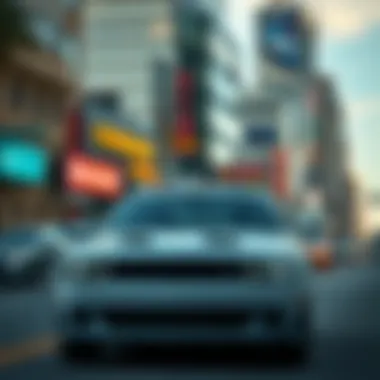 Modern Kingman Dodge vehicle on a vibrant city street