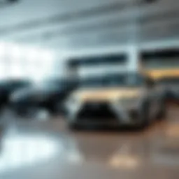 Sophisticated Lexus showroom interior showcasing luxury vehicles