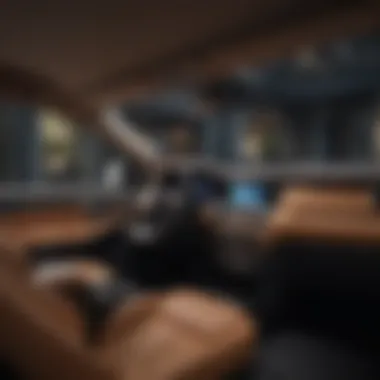 Luxurious Interior of a Crossover Interior view of a high-end crossover vehicle