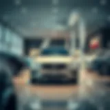 Showroom display of a modern car dealership