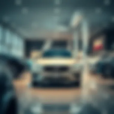 Showroom display of a modern car dealership