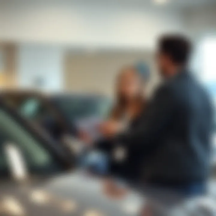 Customer discussing financing options with a dealership representative