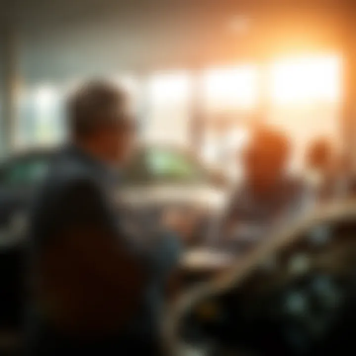 A negotiation scene between a seller and a potential buyer