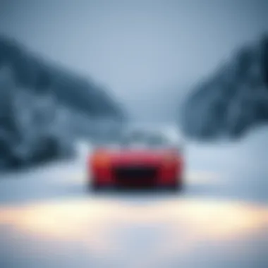 Navigating the Snow Mazda Miata navigating through snow-covered roads