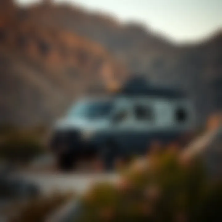 A rugged Mission Overland Camper parked in a scenic landscape