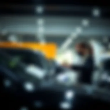 A person inspecting a vehicle thoroughly before purchase, illustrating preventive measures in buying cars.