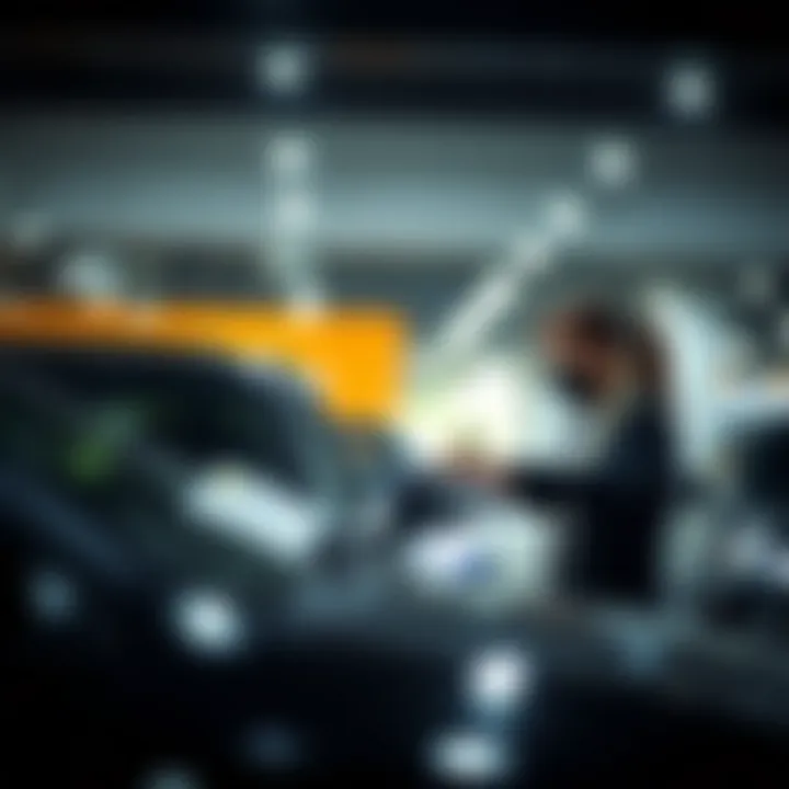 A person inspecting a vehicle thoroughly before purchase, illustrating preventive measures in buying cars.