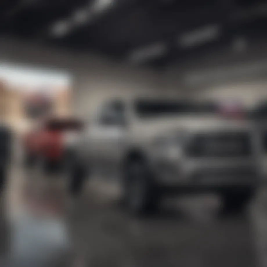 Showroom display of Ram trucks in Orlando