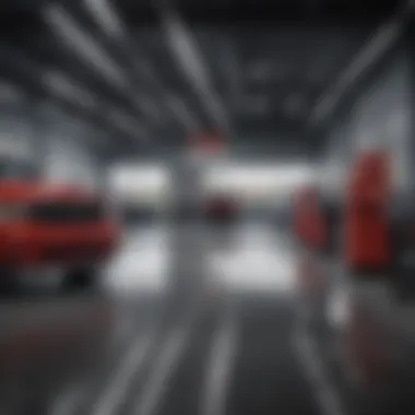 Equipped Service Area at Dodge Dealership Service area equipped with modern automotive tools