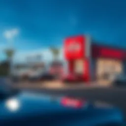 Exterior view of a Nissan dealership in Woodbridge