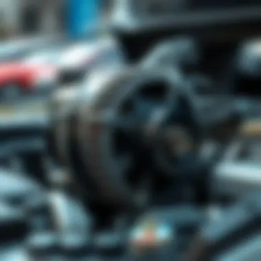 Close-up of a Honda Odyssey alternator showcasing its components