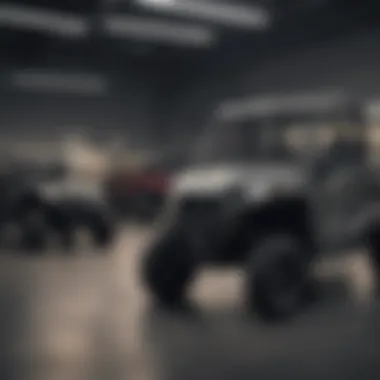 Showroom display of various UTV models