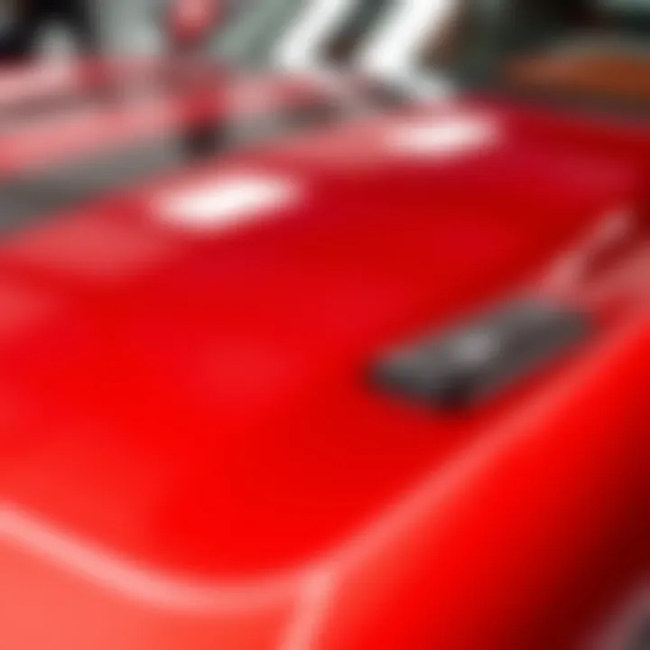 Close-up of a glossy car finish demonstrating quality automotive paint.