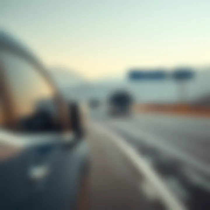 Modern Transportation in Border Regions A serene landscape depicting a border region with modern transportation options.