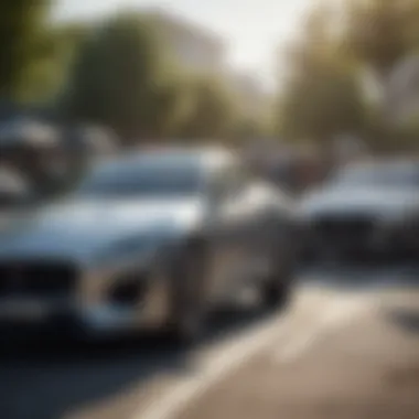 Jaguar vehicles displayed at a community event