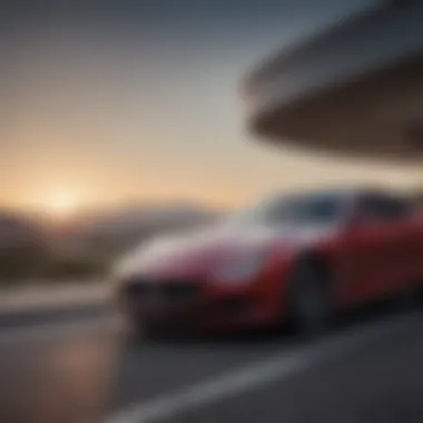 Aerodynamic Curves of the Maserati Ghibli Elegant exterior design of the Maserati Ghibli showcasing its aerodynamic curves