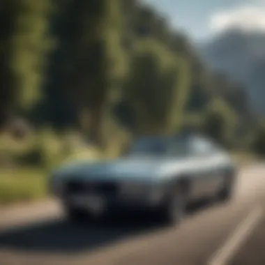 Vintage Maserati Ghibli in Scenic Setting Historical context with a vintage Maserati Ghibli in a scenic setting