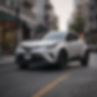 Toyota C-HR driving through Los Angeles streets