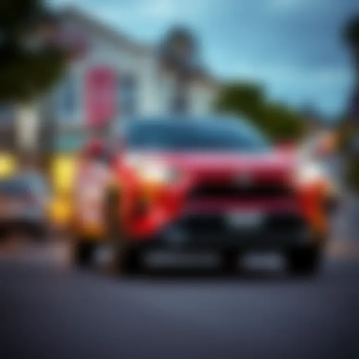 Toyota RAV4 in Action on Walnut Creek Streets A vibrant Toyota RAV4 on a bustling Walnut Creek street