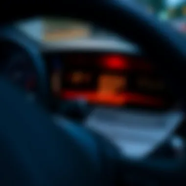 Close-up view of a car's dashboard highlighting registration documents