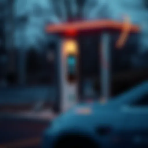 Electric Vehicle Charging Station Overview Electric vehicle charging station with a digital display