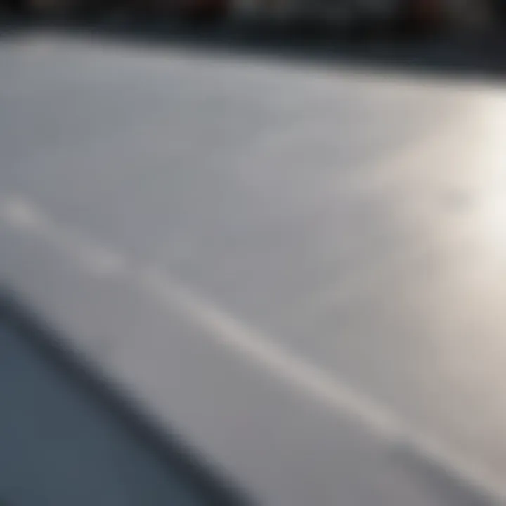 A close-up view of a high-quality motorhome roof cover material highlighting its durability.