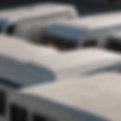 An overview of different types of motorhome roof covers showing variety and features.