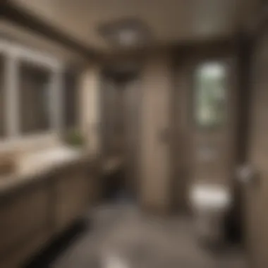 Pop-up camper showcasing a bathroom feature