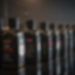 Various types of engine oils on display